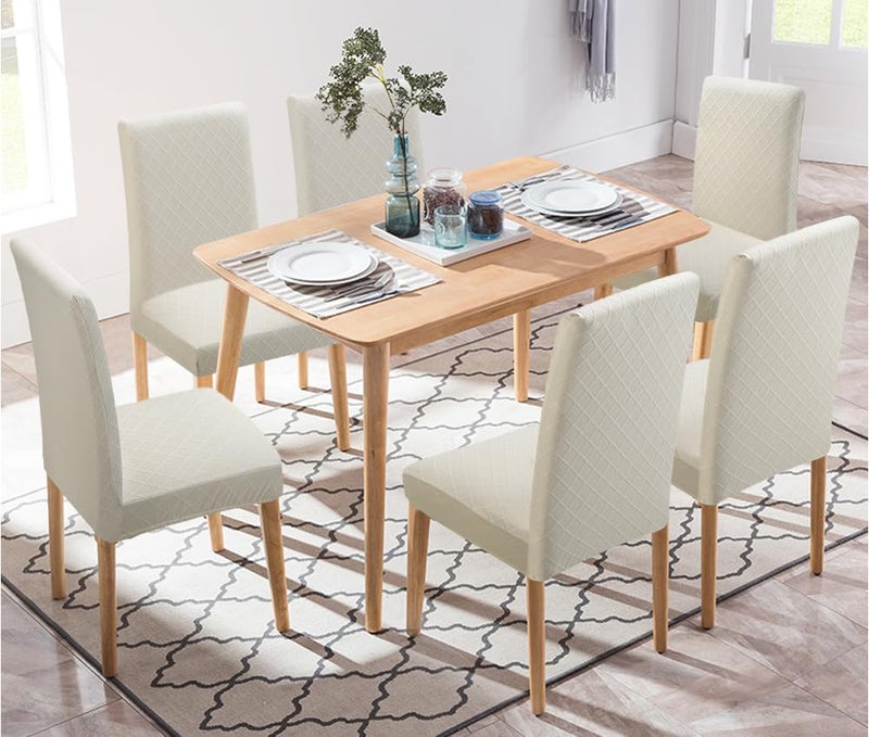 Fuloon 6 Pack Super Fit Stretch Removable Washable Short Dining Chair Protector Cover Seat Slipcover for Hotel, Dining Room, Ceremony, Banquet Wedding Party - Image 2